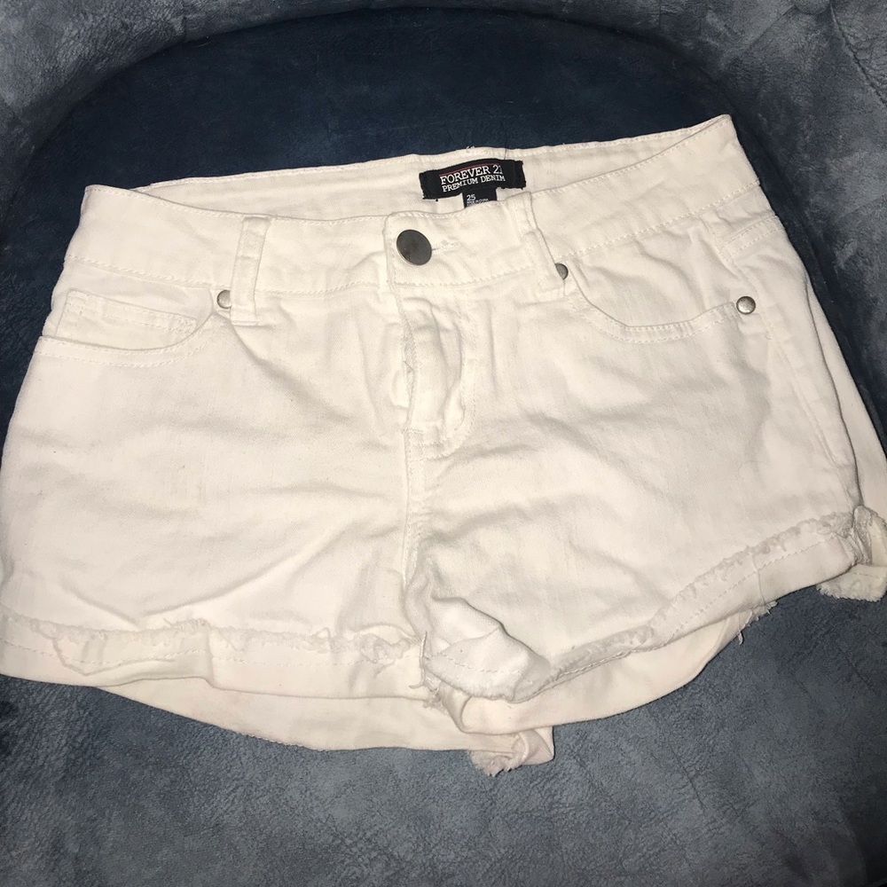 Forever 21 white denim shorts